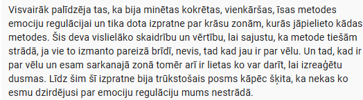 Pedagoga atsauksme par emociju regulāciju