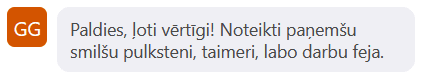 GG — smilšu pulkstenis, taimeris, labo darbu feja (UDHT rīki)