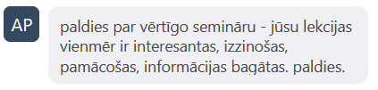 AP — par vērtīgo, pamācošo semināru