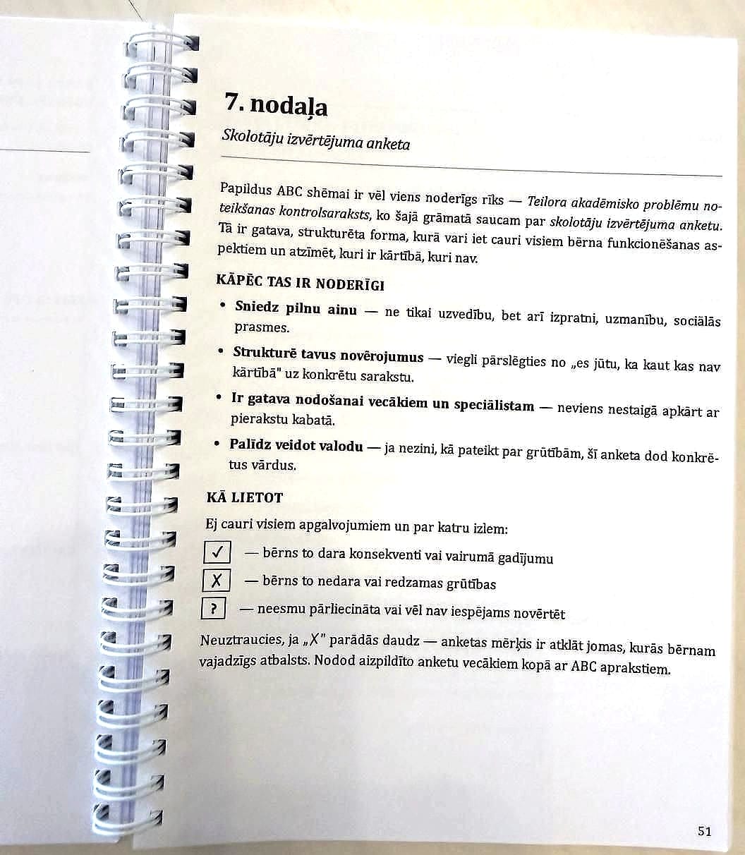 Iekšlapa: skolotāju izvērtējuma anketa